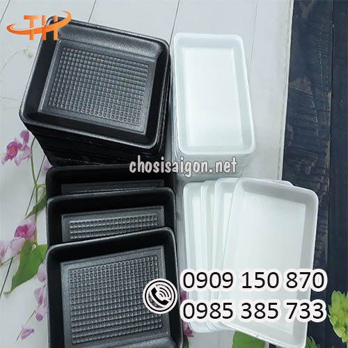 Khay xốp trắng đen an toàn, tiện dụng sỉ rẻ