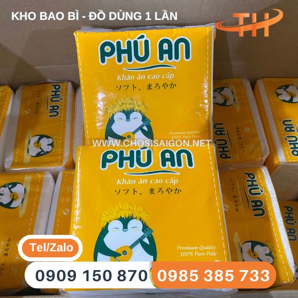 Khăn giấy ăn vuông Phú An sỉ rẻ nhất