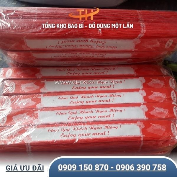 Bao giấy bọc đũa in sẵn tiện lợi sỉ rẻ nhất