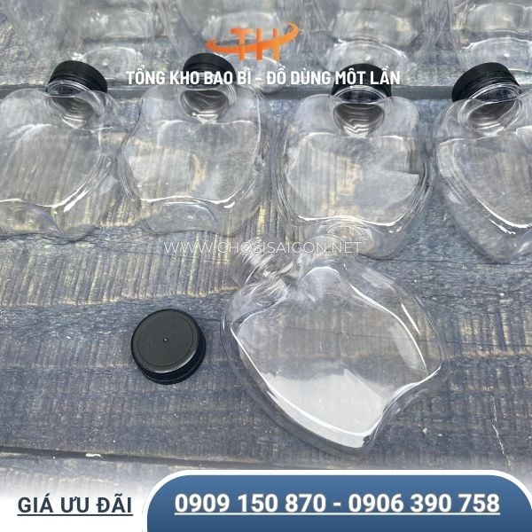 Chai nhựa PET hình trái táo dày, cứng cáp tại TP.HCM