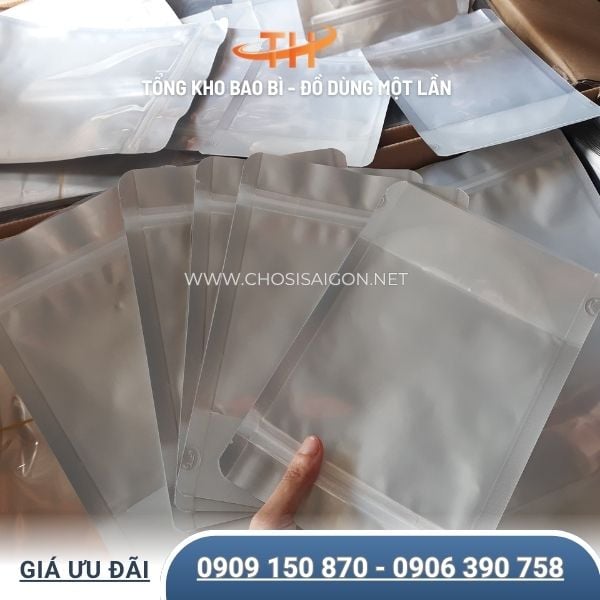 Túi zip 1 mặt bạc 1 mặt trong thùng 25kg sỉ rẻ