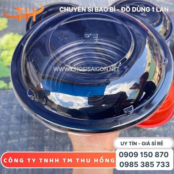 Tô nhựa đỏ đen an toàn, tiện lợi mang đi giá sỉ rẻ