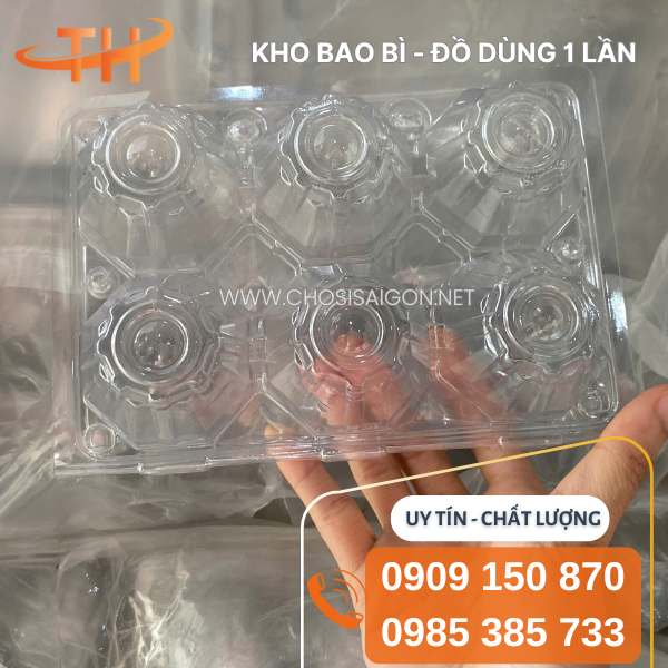 Vỉ nhựa đựng trứng 6 quả
