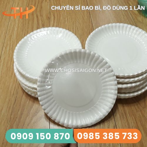 Dĩa giấy nhỏ 13cm đẹp, an toàn, tiện lợi