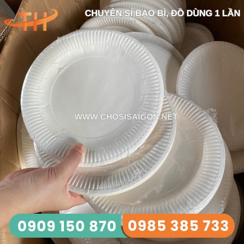 Dĩa giấy 16cm dùng 1 lần