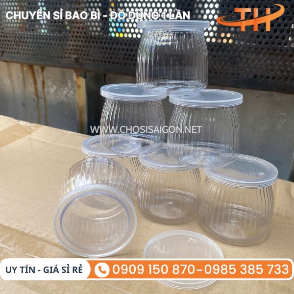 Hũ nhựa sọc đựng sữa chua an toàn, tiện lợi