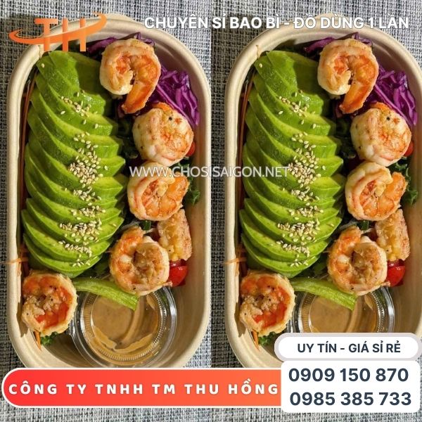 Hộp bã mía đựng thức ăn 1 ngăn an toàn, thân thiện môi trường