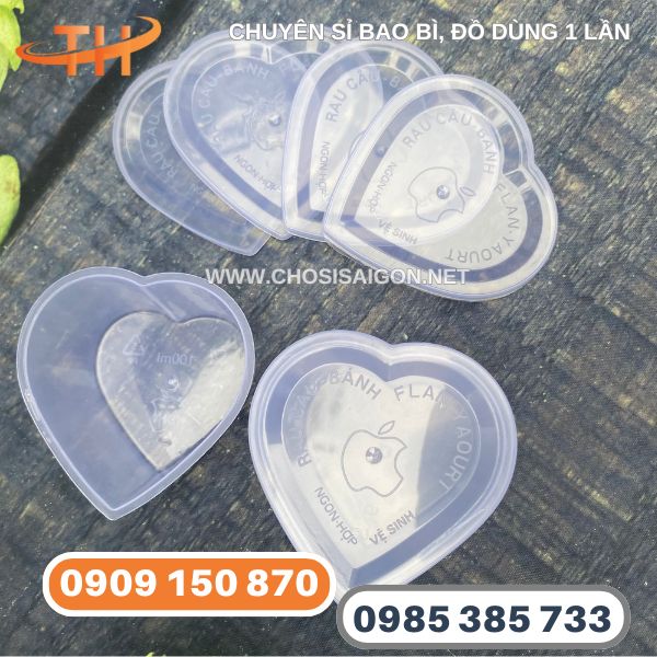 Sỉ hộp nhựa bánh flan tim giá tốt
