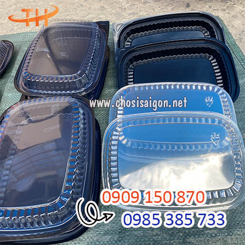 Hộp nhựa đế đen HT203 sỉ rẻ đựng thức ăn