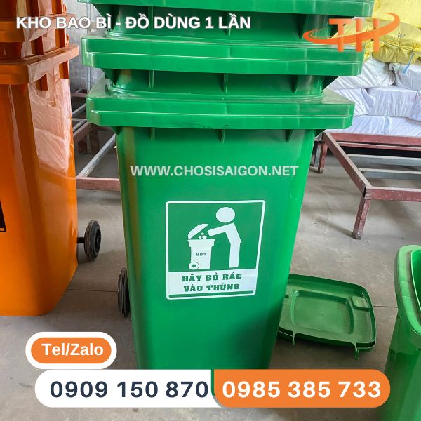 Thùng rác 240 lít dày dặn, chắc chắn sỉ lẻ