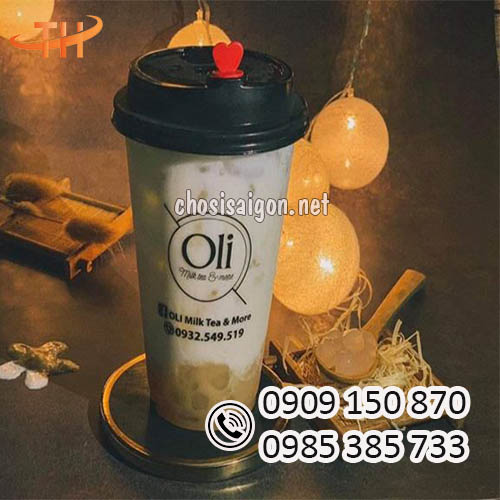 Sỉ rẻ ly nhựa nắp đen nút tim 700ml cao cấp, chất lượng