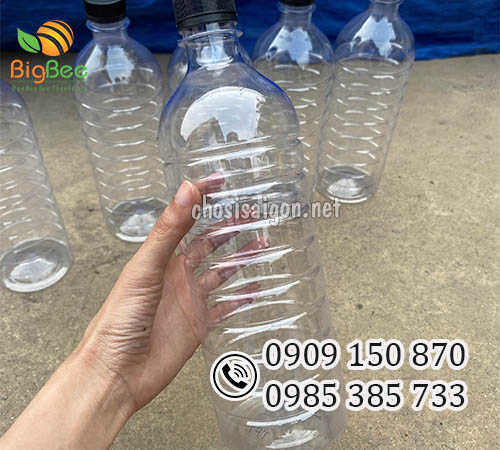 Chai nhựa pet sọc 1 lít (1000ml) chất lượng sỉ rẻ