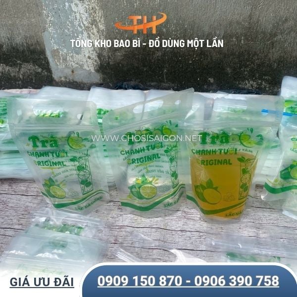 Túi zip đựng trà chanh có in hình sẵn tiện lợi sỉ rẻ