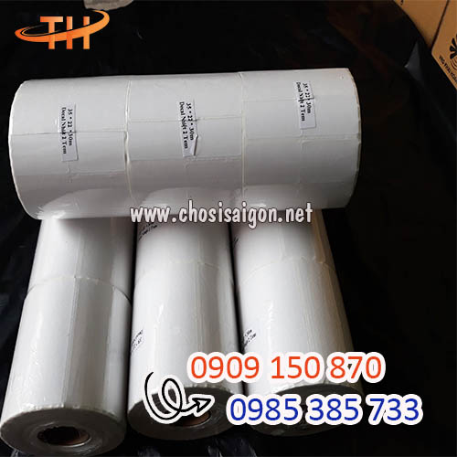 Giấy decal nhiệt 2 tem 35x22 mm giá sỉ rẻ