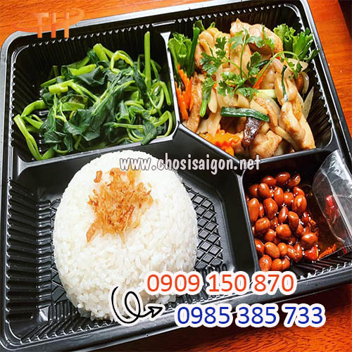 Hộp nhựa 4 ngăn đựng cơm văn phòng HT25 sỉ rẻ