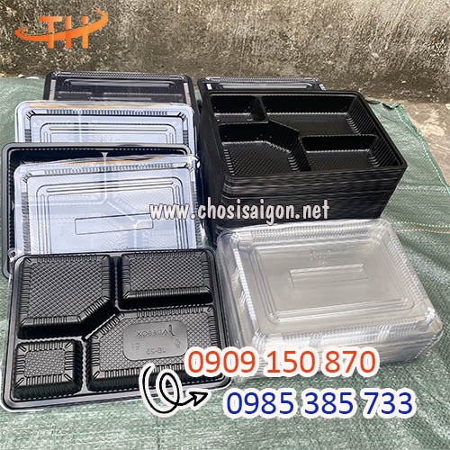 Sỉ rẻ nhất khay nhựa đế đen 4 ngăn