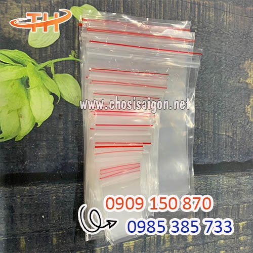 Túi zip chỉ đỏ đủ size sỉ rẻ nhất