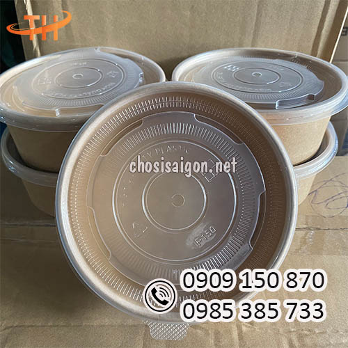 Tô giấy kraft 750ml có nắp giá rẻ, chất lượng tại TP.HCM