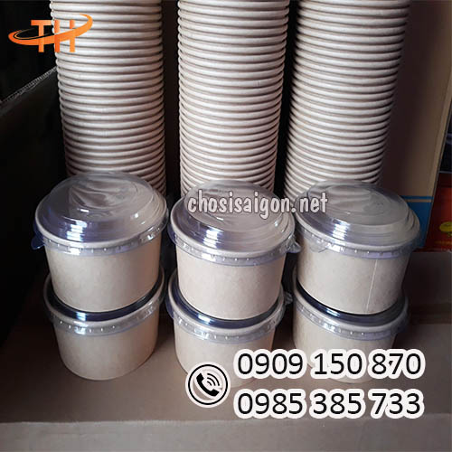 Giá rẻ tô giấy 1000ml kraft nâu tận gốc HCM