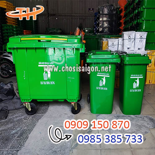 Thùng rác 240L, 660L cơ sở bán giá sỉ rẻ
