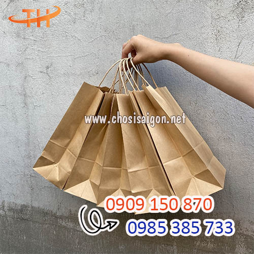Sỉ rẻ túi giấy kraft có quai