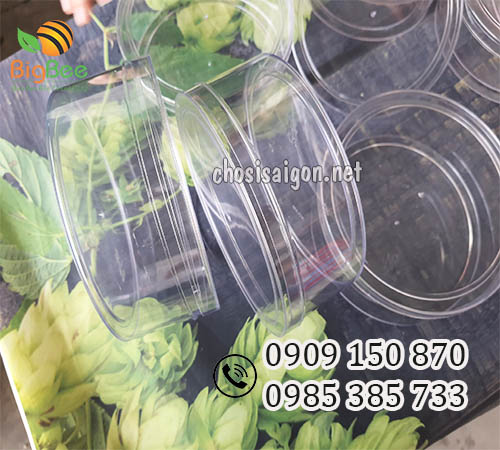 Hộp nhựa tròn mica đựng yến sào, bánh kẹo mứt giá sỉ