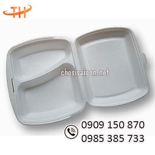 Hộp xốp cơm 2 ngăn an toàn, chất lượng giá rẻ