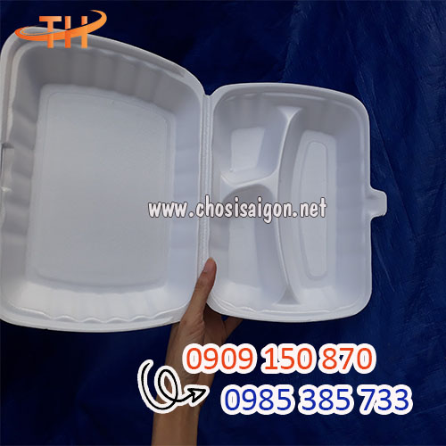 Hộp xốp 3 ngăn đựng cơm sỉ rẻ uy tín