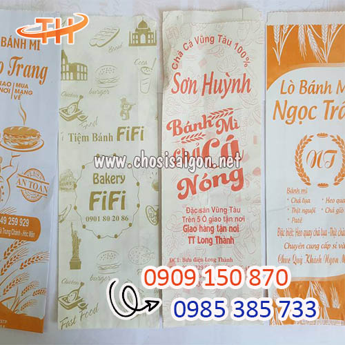 Túi giấy đựng bánh mì nhận in theo yêu cầu sỉ tại xưởng