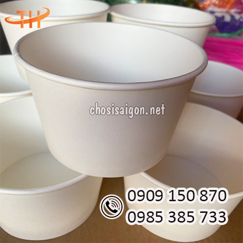 Tô giấy trắng 32oz 850ml cao cấp, an toàn sỉ rẻ