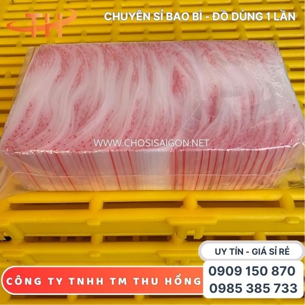 Túi zipper chỉ đỏ hàng sẵn kho