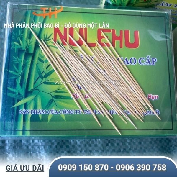 Tăm tre trong hộp giấy an toàn