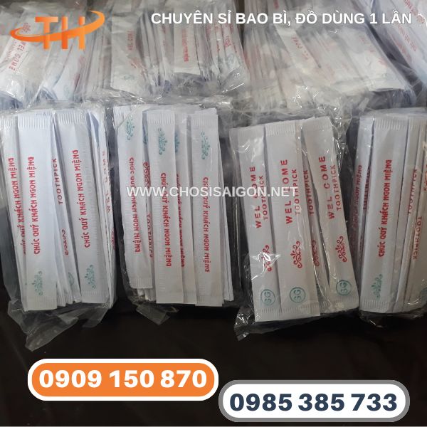 Tăm tre xỉa răng tiệt trùng bọc giấy an toàn