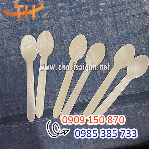 Thìa gỗ 16cm ăn kem, sữa chua sỉ rẻ