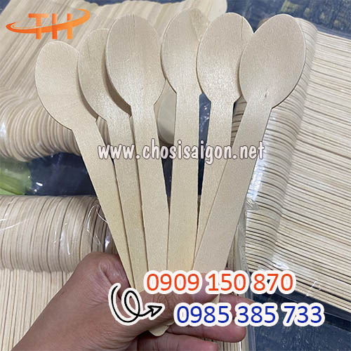Muỗng gỗ 16cm ăn kem, sữa chua rẻ nhất Sài Gòn