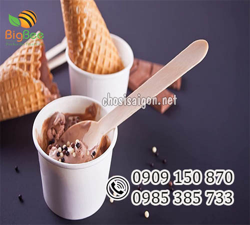 Thìa gỗ, muỗng gỗ ăn kem, sữa chua giá sỉ rẻ nhất