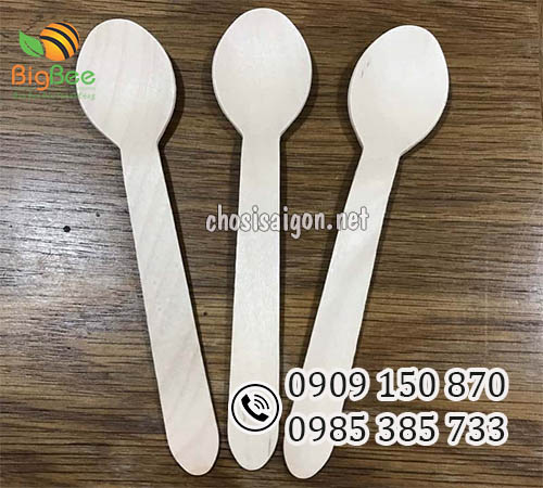 Thìa gỗ, muỗng gỗ dùng 1 lần giá rẻ nhất tại công ty Thu Hồng