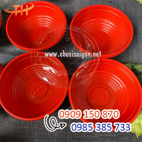 Thố nhựa đỏ đen HT27 cao cấp, chất lượng giá tốt