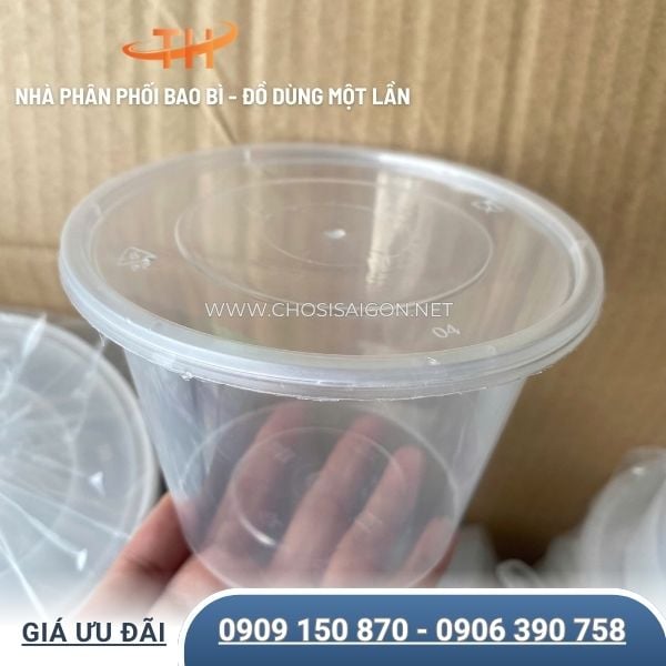 Thố nhựa tròn PP 500ml chịu nhiệt tốt
