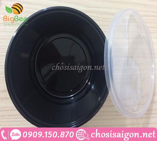 Thố nhựa tròn màu đen giá sỉ