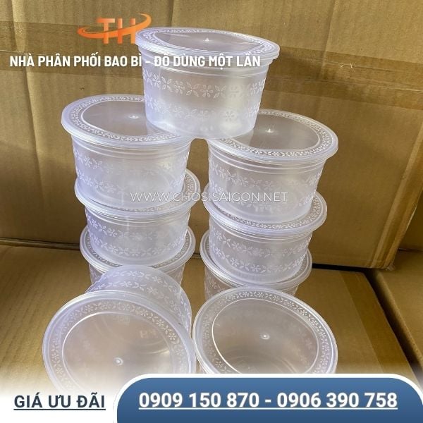 Thố nhựa tròn 500ml an toàn, gọn nhẹ, tiện lợi
