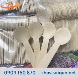 MUỖNG GỖ ĂN KEM – SỮA CHUA 10CM