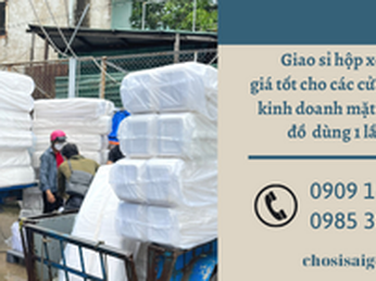 Lên tải hộp xốp đựng cơm đi giao cho khách sỉ tại quận Phú Nhuận