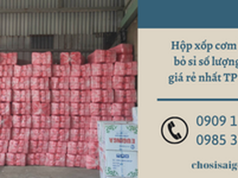Đi giao sỉ 120 kiện hộp xốp cơm hồng cho khách tại chành xe quận 6 – HCM