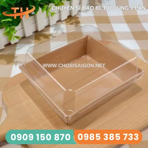 HỘP GIẤY KRAFT CÓ NẮP BẰNG NHỰA