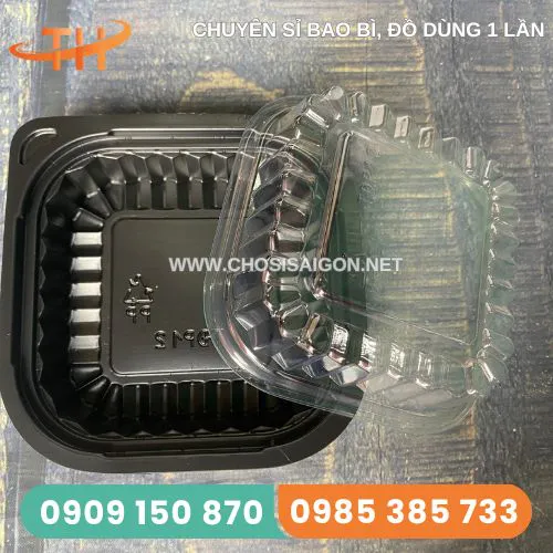 HỘP NHỰA ĐẾ ĐEN NẮP TRONG ĐỰNG CƠM