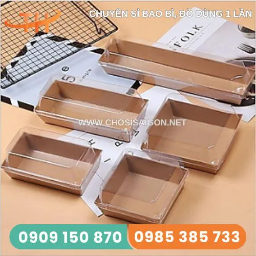 HỘP GIẤY KRAFT CÓ NẮP BẰNG NHỰA
