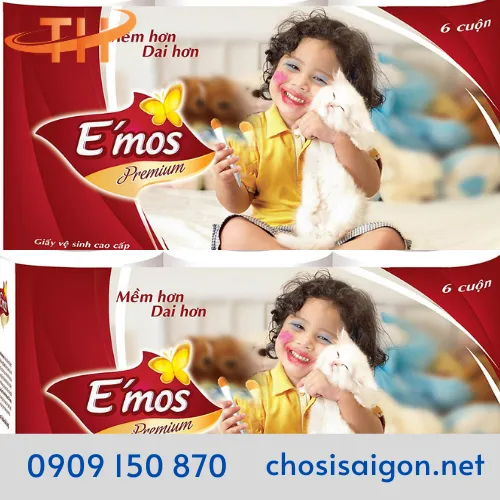 GIẤY VỆ SINH 3 LỚP E’MOS PREMIUM ĐỎ