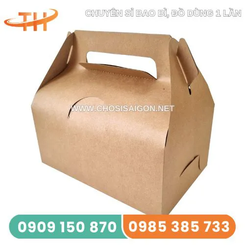 HỘP GIẤY KRAFT QUAI XÁCH ĐỰNG BÁNH
