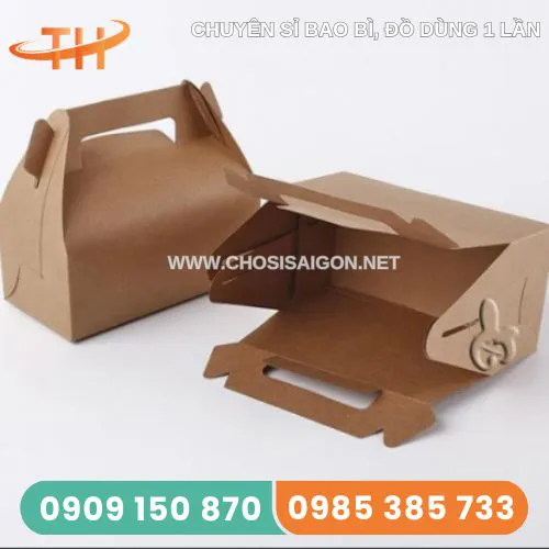 HỘP GIẤY KRAFT QUAI XÁCH ĐỰNG BÁNH